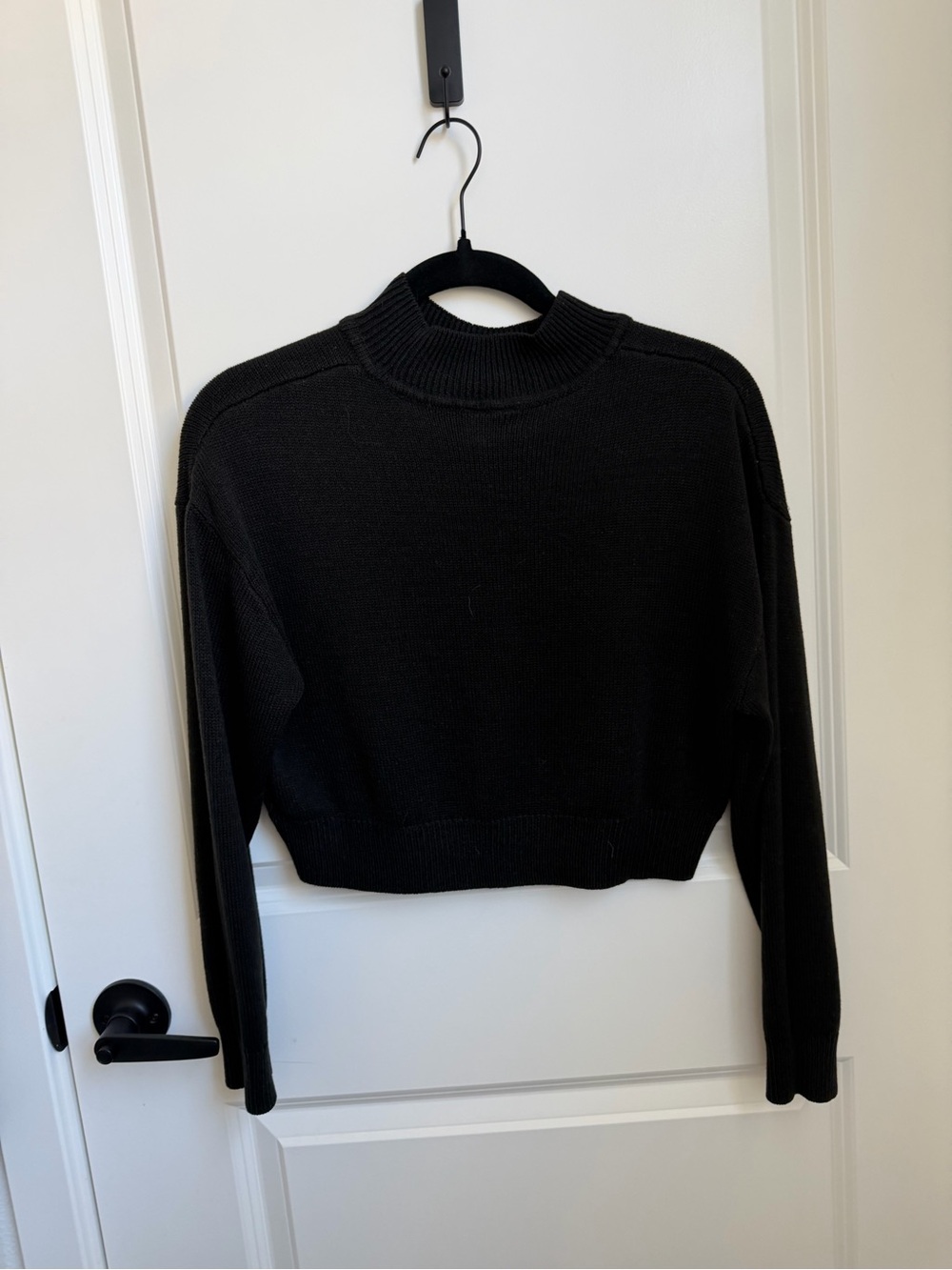 H&M Black Cropped Turtleneck Sweater